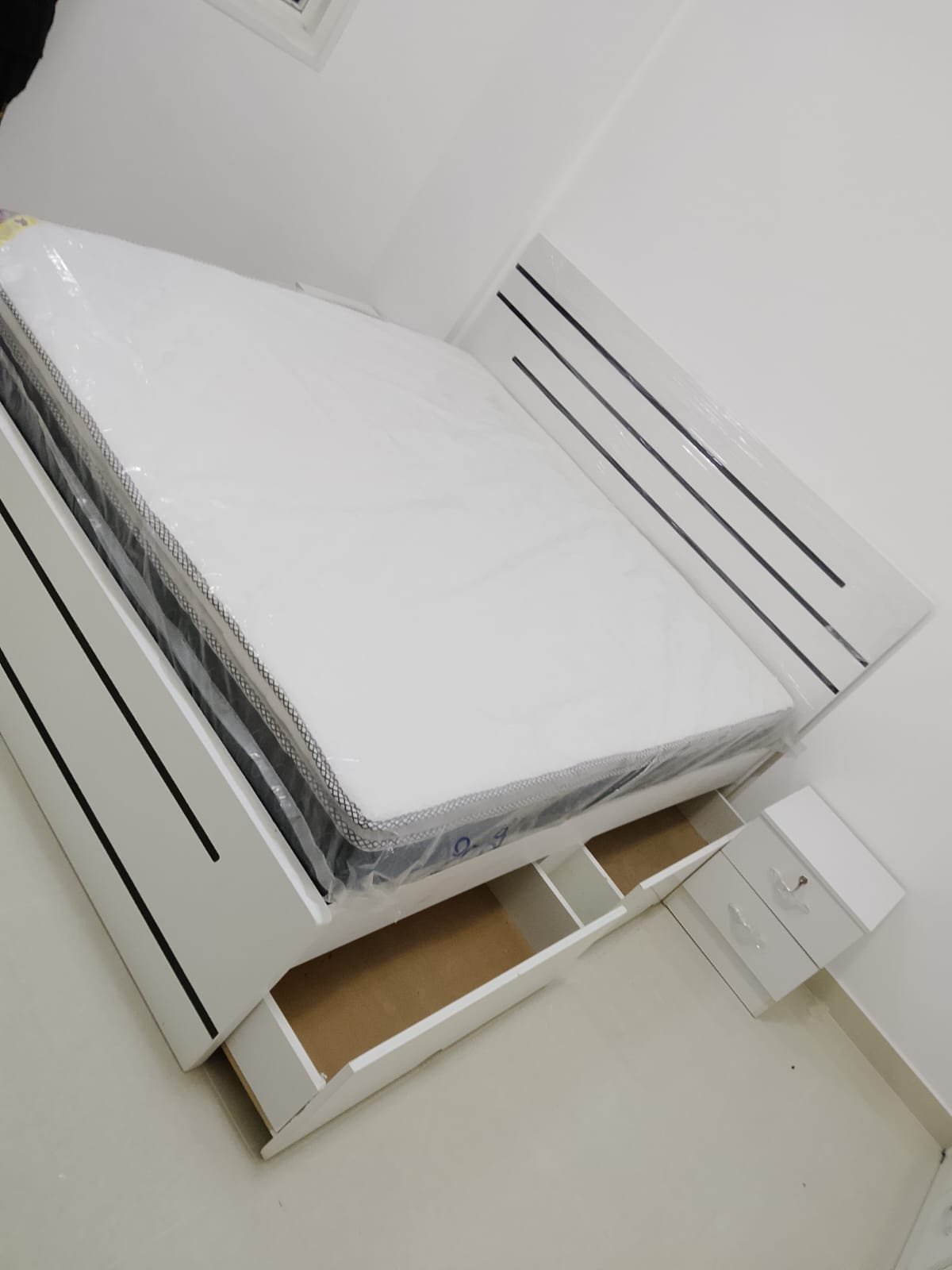 Dark Mirror Single-Door Wardrobes Pair – Brand Furniture Selling Dubai